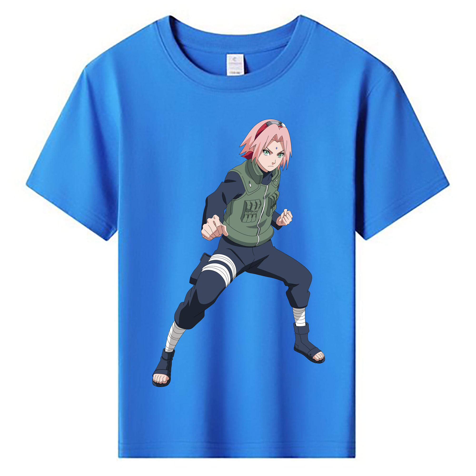 （画像用） NARUTO -ナルト- 春野サクラ Haruno Sakura 綿100％キッズTシャツ（フロントプリント）